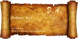 Dobos Ali névjegykártya